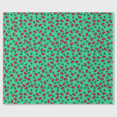 Retro Cherries op Spring GreePolka Dot Background Cadeaupapier (Vlak)