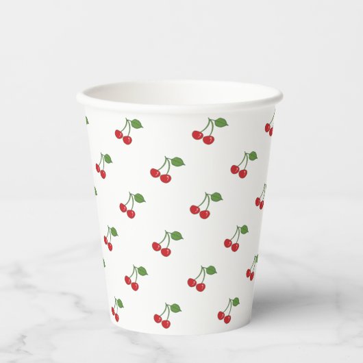 Retro Cherries Pattern Cup Papieren Bekers (Voorkant)