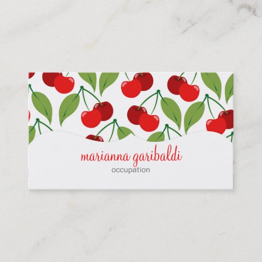 Retro Cherries Professional Visitekaartje (Voorkant)