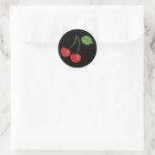 Retro Cherries Ronde Sticker (Tas)