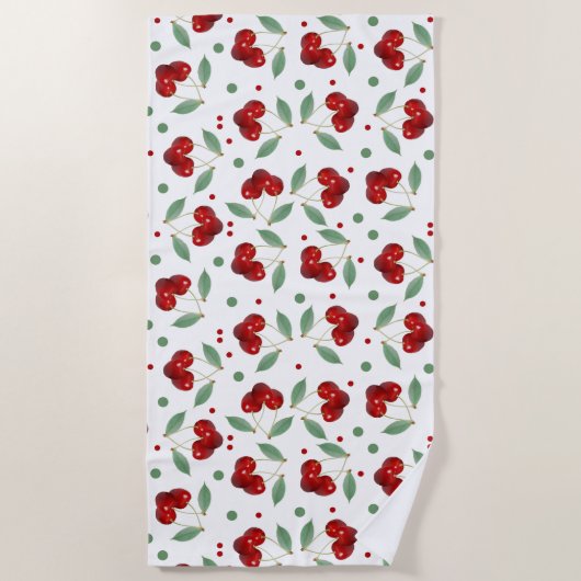 Retro Cherries Strandlaken (Voorkant)
