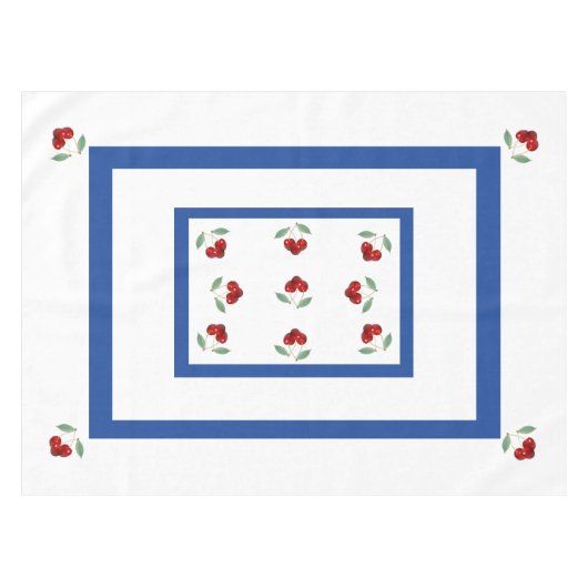 Retro Cherries Tablecloth Tafelkleed (Voorkant (Horizontaal))