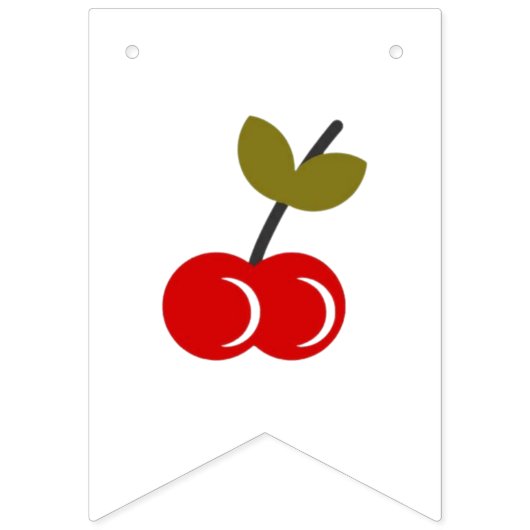 Retro Cherry 1e Verjaardag Vlaggetjes (Eerste vlag)