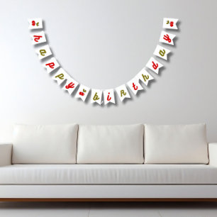 Retro Cherry 1e Verjaardag Vlaggetjes