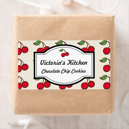 Retro Cherry - Aangepaste keuken-cadeaulabels voor Etiket (Insitu)