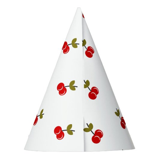 Retro Cherry Berry 1e Verjaardag Rood en groen Feesthoedjes (Achterkant)