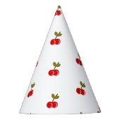 Retro Cherry Berry 1e Verjaardag Rood en groen Feesthoedjes (Voorkant)