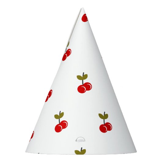 Retro Cherry Berry 1e Verjaardag Rood en groen Feesthoedjes (Links)