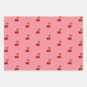 Retro Cherry Berry 1e Verjaardag Rood en groen Inpakpapier Vel (Voorkant 2)