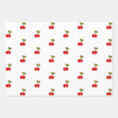 Retro Cherry Berry 1e Verjaardag Rood en groen Inpakpapier Vel (Voorkant)