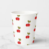 Retro Cherry Berry 1e Verjaardag Rood en groen Papieren Bekers (Voorkant)