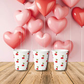 Retro Cherry Berry 1e Verjaardag Rood en groen Papieren Bekers