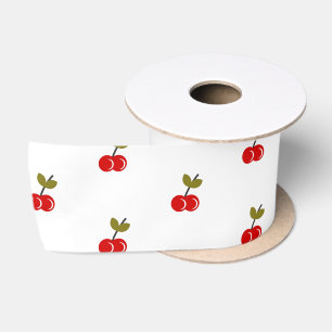 Retro Cherry Berry 1e Verjaardag Rood en groen Satijnen Lint