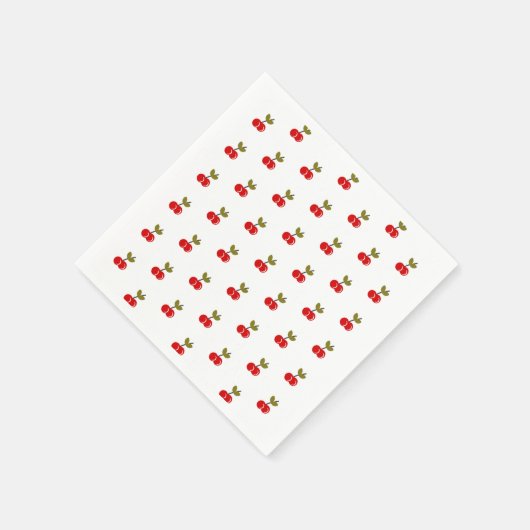 Retro Cherry Berry 1e Verjaardag Rood en groen Servet (Hoek)