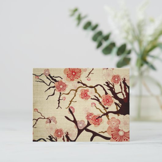 Retro Cherry Blossom Briefkaart (Staand voorkant)