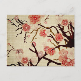 Retro Cherry Blossom Briefkaart