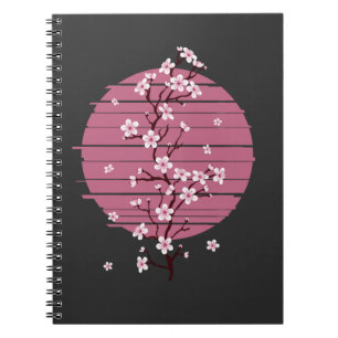 Retro Cherry Blossom Japanse Sakura Tree Notitieboek