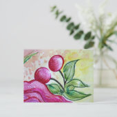 Retro Cherry Briefkaart (Staand voorkant)