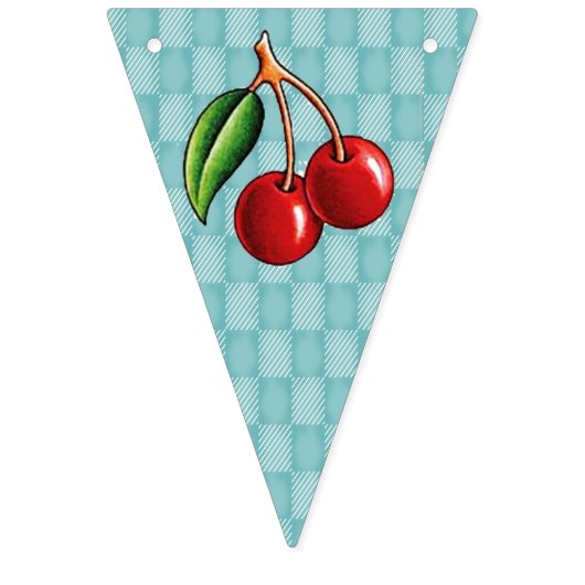 Retro Cherry Bunting. Vlaggetjes (Derde vlag)