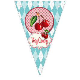 Retro Cherry Bunting. Vlaggetjes