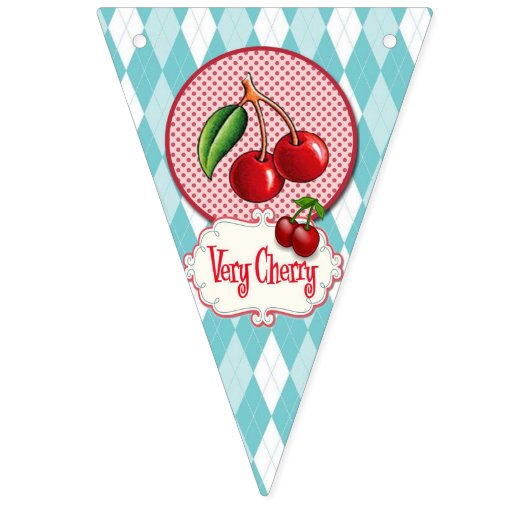 Retro Cherry Bunting. Vlaggetjes (Tiende vlag)