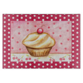 Retro Cherry Cupcake Kitchen Cutting Board Gift Snijplank (Voorkant)