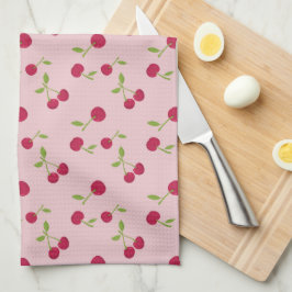 Retro Cherry Cute Farmhouse Pink Theedoek