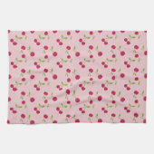 Retro Cherry Cute Farmhouse Pink Theedoek (Horizontaal)
