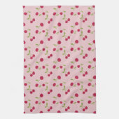 Retro Cherry Cute Farmhouse Pink Theedoek (Verticaal)