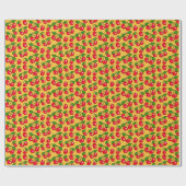Retro Cherry Design / Geel Cadeaupapier (Vlak)