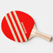 Retro Cherry Drie strepen met naam Tafeltennisbatje (Zijkant)
