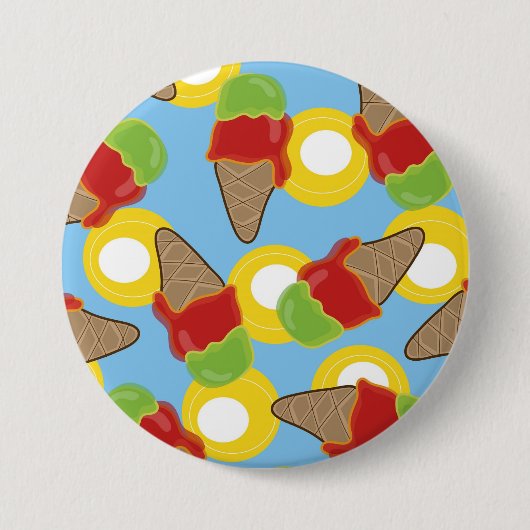 Retro Cherry en Limoen Ice Cream Button (Voorkant)