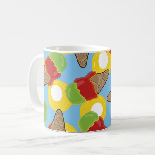 Retro Cherry en Limoen Ice Cream Mok (Voorkant links)