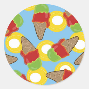 Retro Cherry en Limoen Ice Cream Sticker