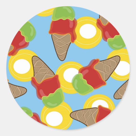 Retro Cherry en Limoen Ice Cream Sticker (Voorkant)