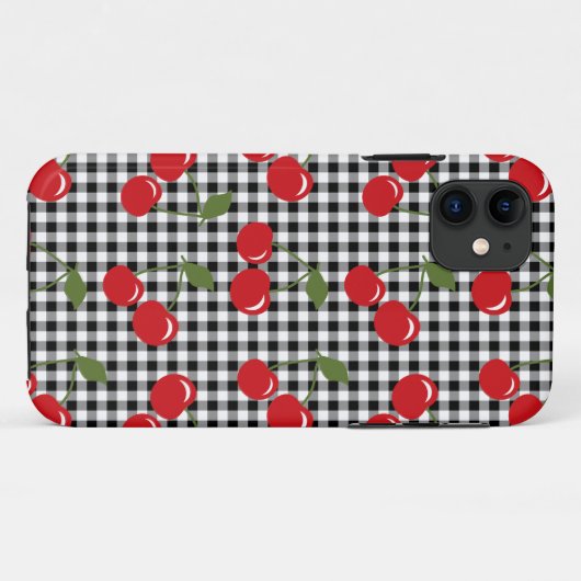 Retro Cherry Gingham Case-Mate iPhone Case (Achterkant (horizontaal))