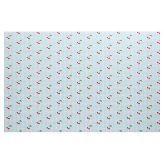 Retro Cherry Gingham Pattern Stof (Yard (91,4 cm))