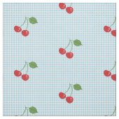 Retro Cherry Gingham Pattern Stof (Swatch)