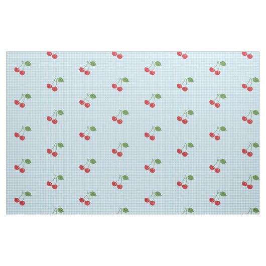 Retro Cherry Gingham Pattern Stof (Fat Quarter)