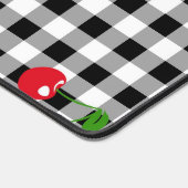 Retro Cherry Gingham Schattige Rood & Zwart Geruit Bureaumat (Hoek)