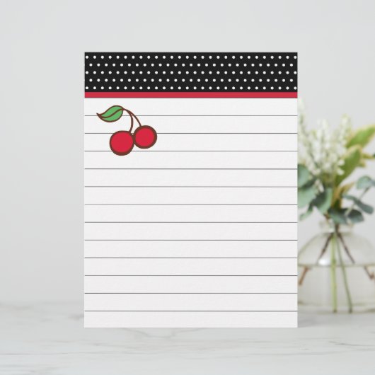 Retro Cherry Letterhead Paper (Staand voorkant)