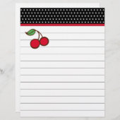 Retro Cherry Letterhead Paper (Voorkant / Achterkant)