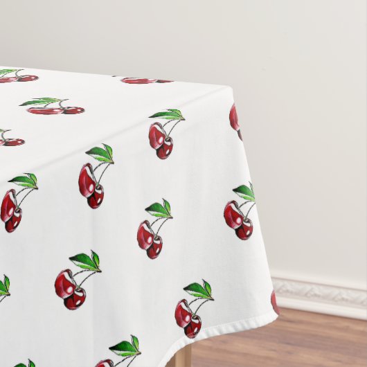 Retro Cherry Linen Tablecloth Tafelkleed (Voorbeeld)