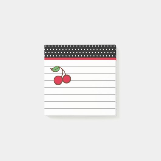 Retro Cherry Notitieblok Post It Notes (Voorkant)