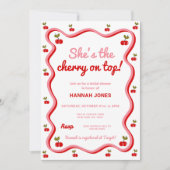 Retro Cherry op top Valentijn Vrijgezellenfeest Kaart (Voorkant)