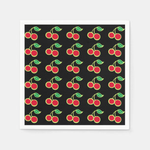 Retro Cherry Party Picnic Birthday Napkins Servet