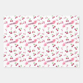 Retro Cherry Pattern Cute Coquette Sweet Treats Inpakpapier Vel (Voorkant 3)