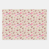 Retro Cherry Pattern Cute Coquette Sweet Treats Inpakpapier Vel (Voorkant)