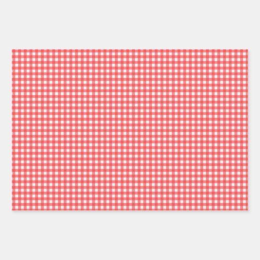 Retro Cherry Red Gingham Pset Pattern Inpakpapier Vel (Voorkant 3)