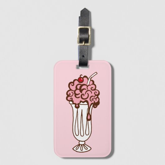 Retro Cherry Soda Bagagelabel (Voorkant (verticaal))